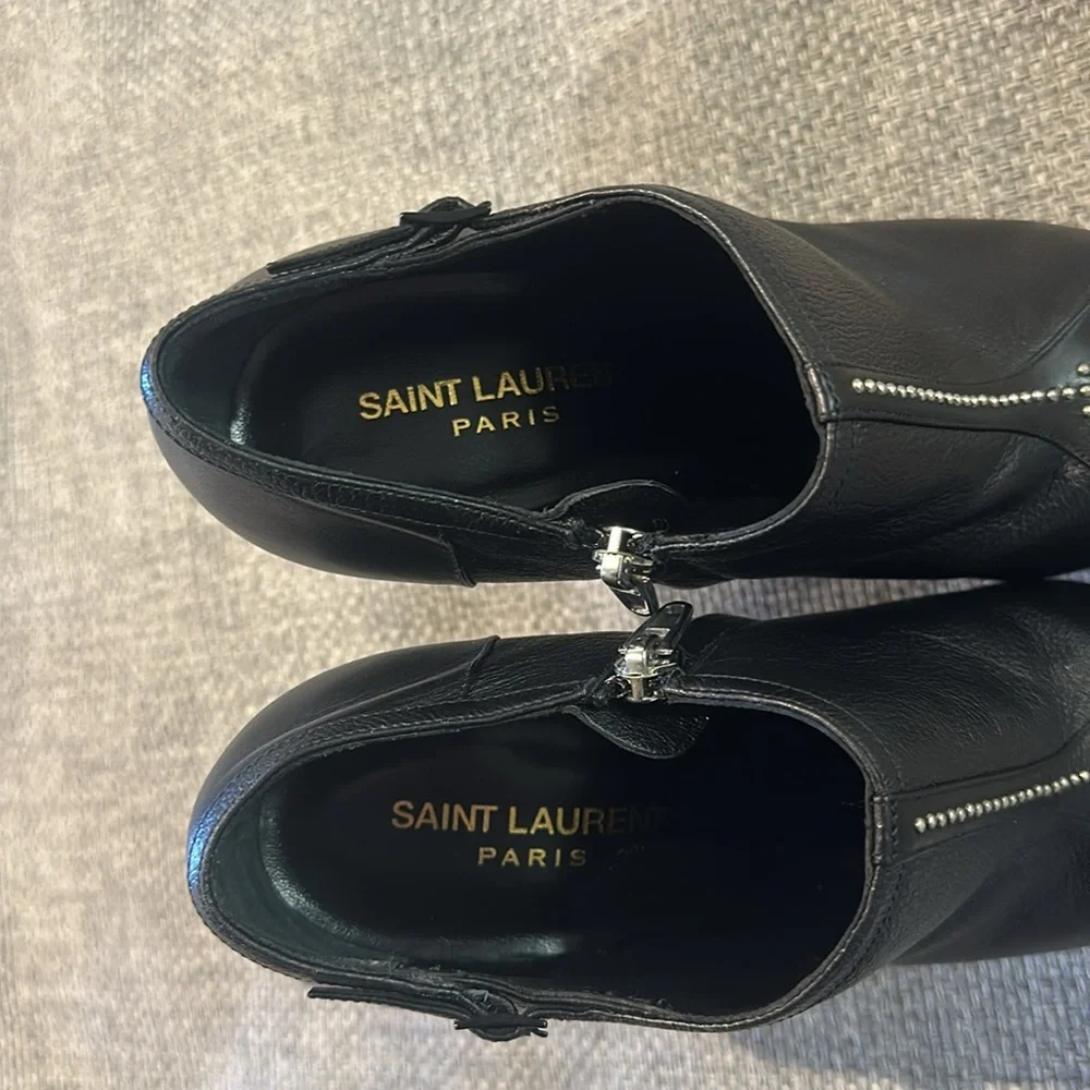 MOVING SALE Saint Laurent Janis Studded Blank Studded Ankle Boot - Picture 12 of 15